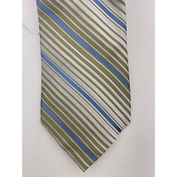 Alfani Green Blue Stripe 58” Silk Necktie NWT - Picture 3 of 5